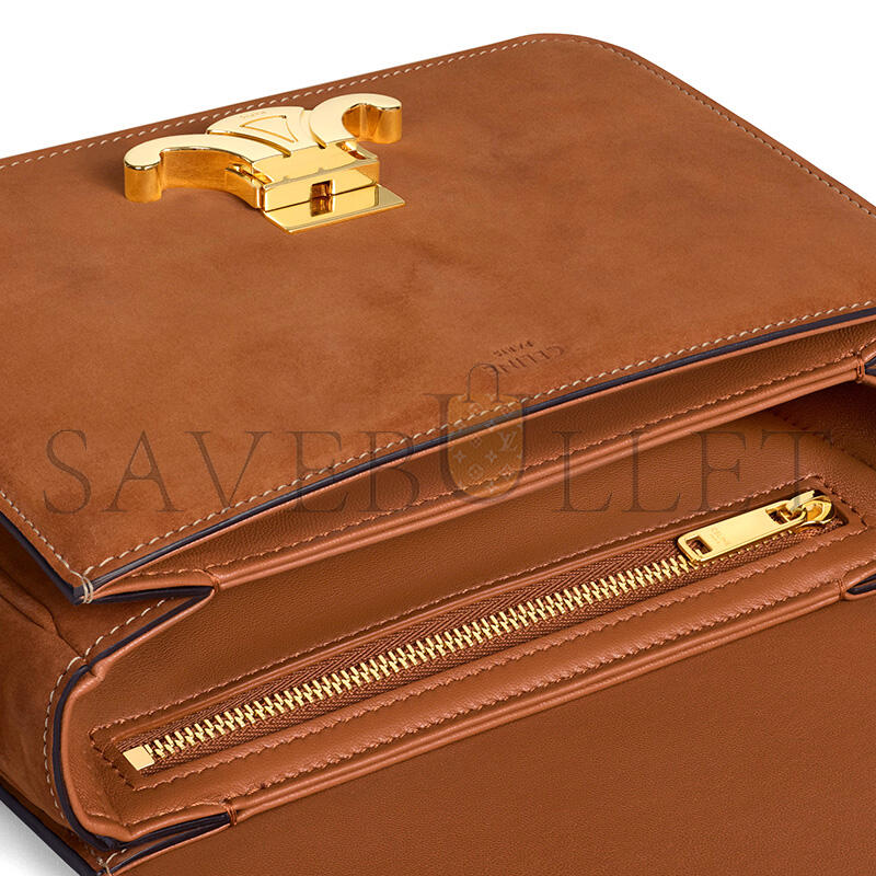 Ce1i*e teen triomphe bag in nubuck calfskin 188423gr5.02cm (18.5*13.5*7cm)